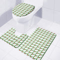 Christmas Holly Berry Pattern Print 3 Piece Bath Mat Set