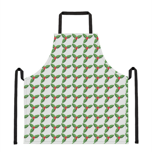 Christmas Holly Berry Pattern Print Apron