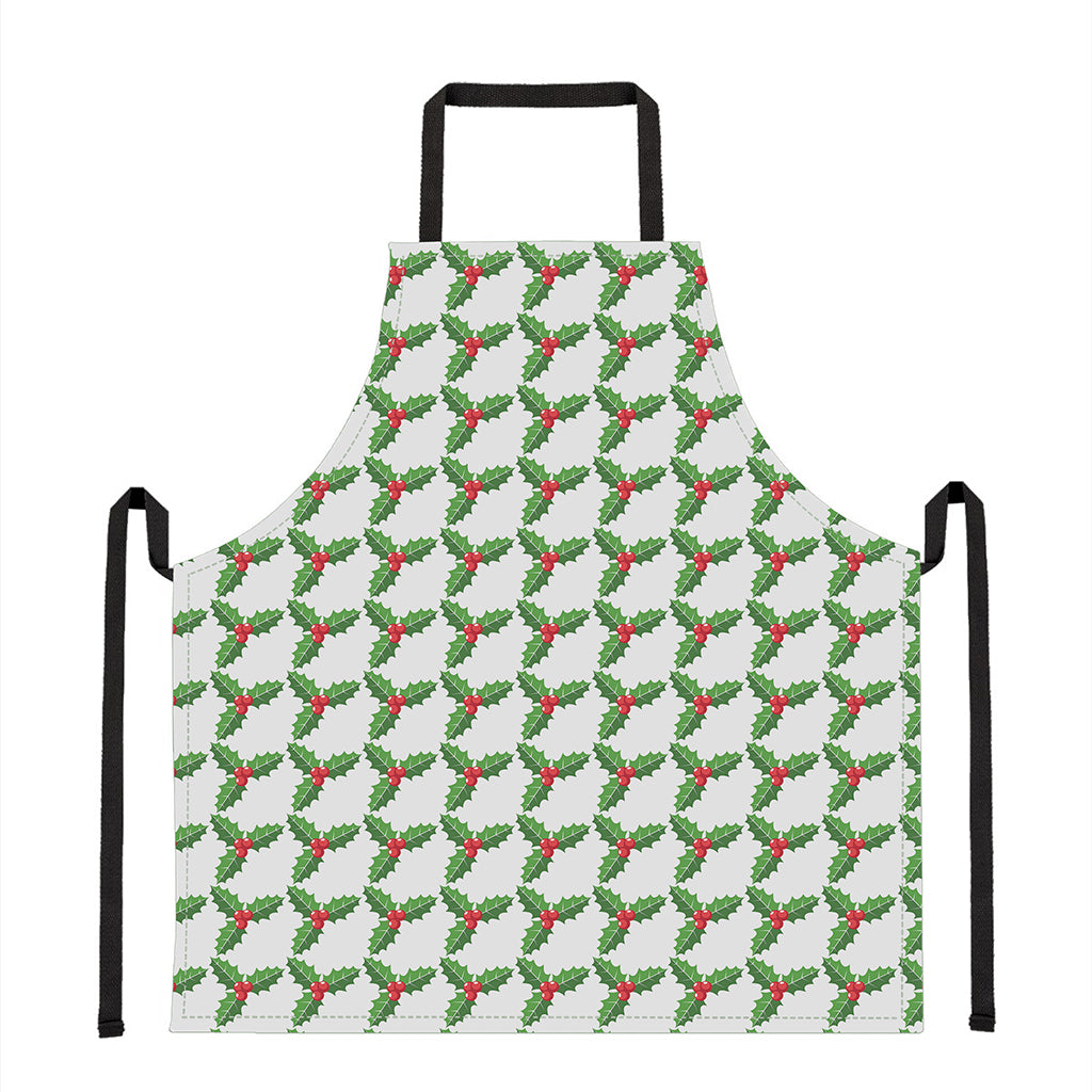 Christmas Holly Berry Pattern Print Apron