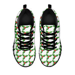 Christmas Holly Berry Pattern Print Black Sneakers