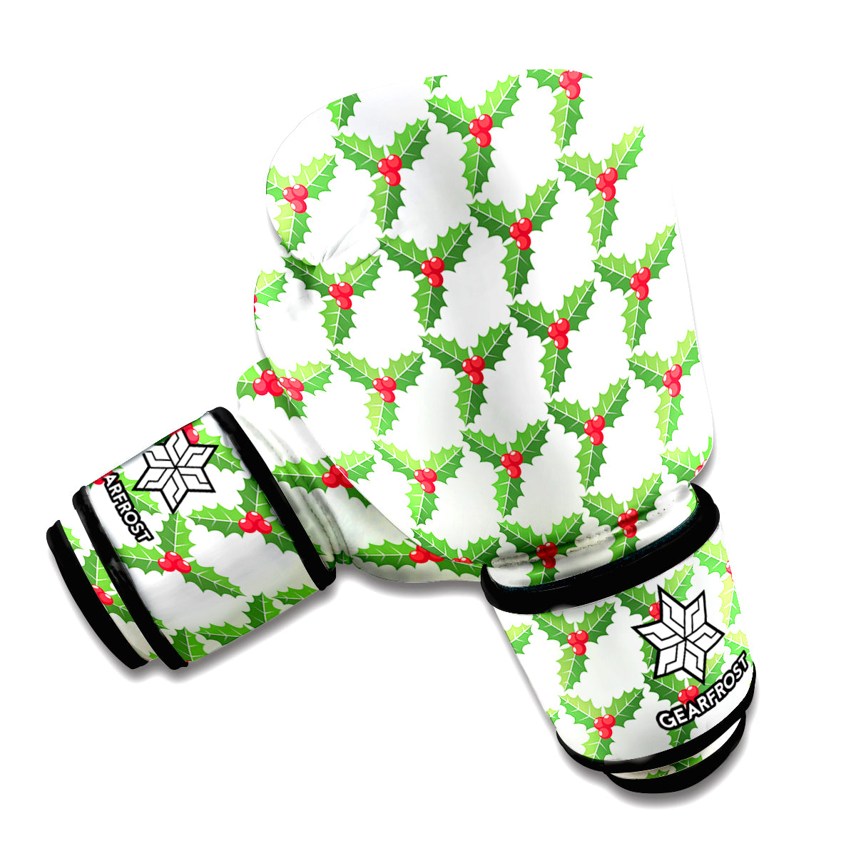 Christmas Holly Berry Pattern Print Boxing Gloves