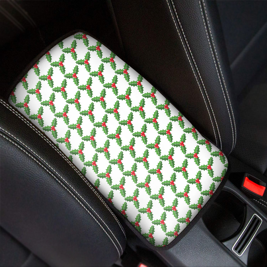 Christmas Holly Berry Pattern Print Car Center Console Cover