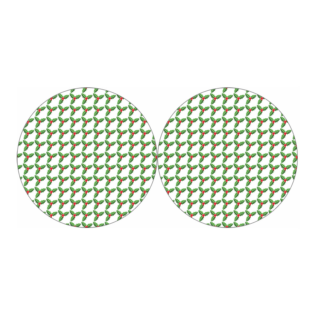 Christmas Holly Berry Pattern Print Car Coasters