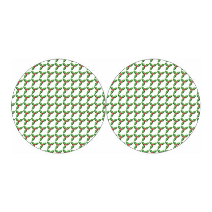 Christmas Holly Berry Pattern Print Car Coasters