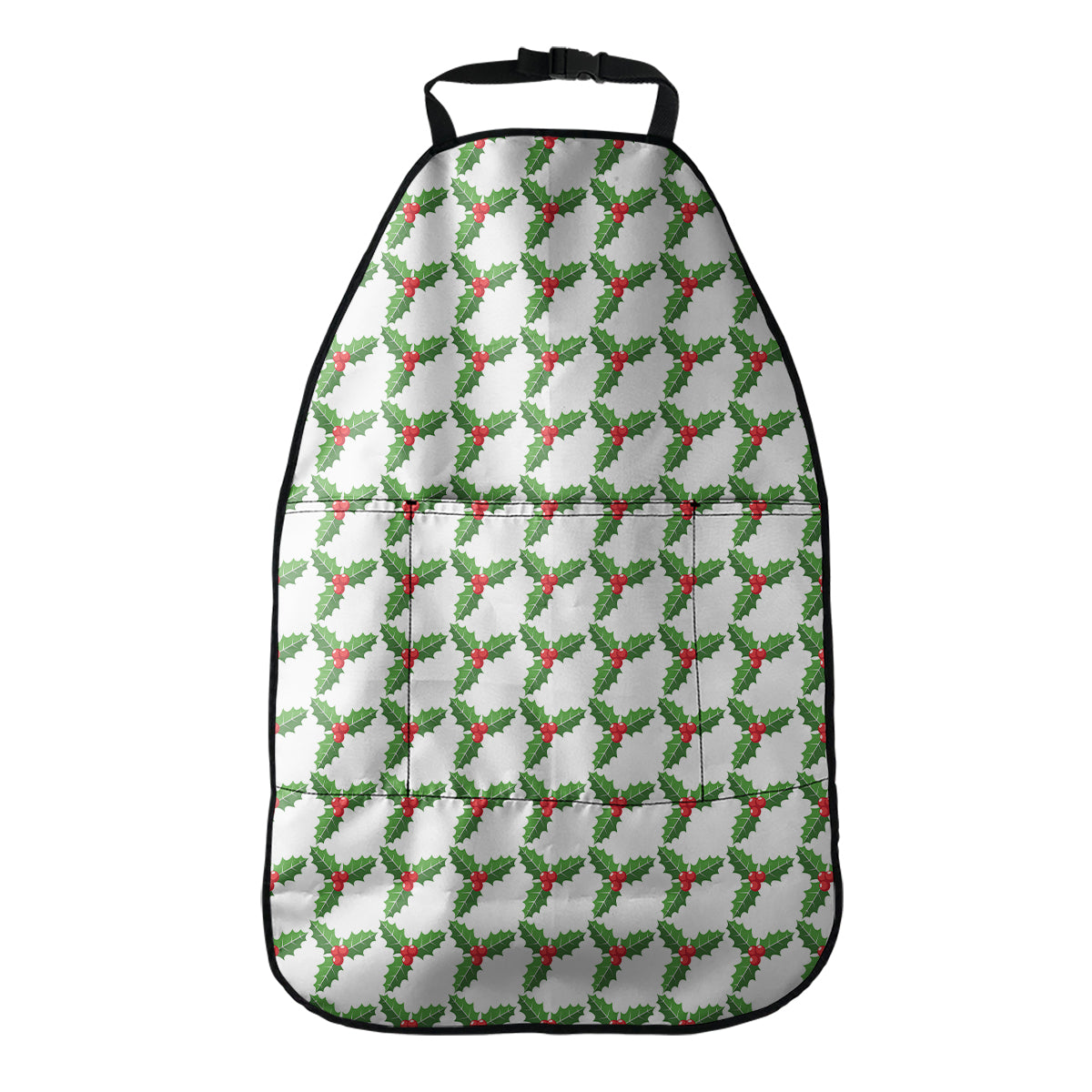 Christmas Holly Berry Pattern Print Car Seat Organizers