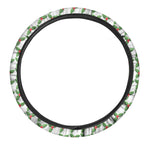 Christmas Holly Berry Pattern Print Car Steering Wheel Cover