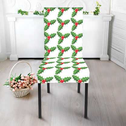 Christmas Holly Berry Pattern Print Dining Chair Slipcover