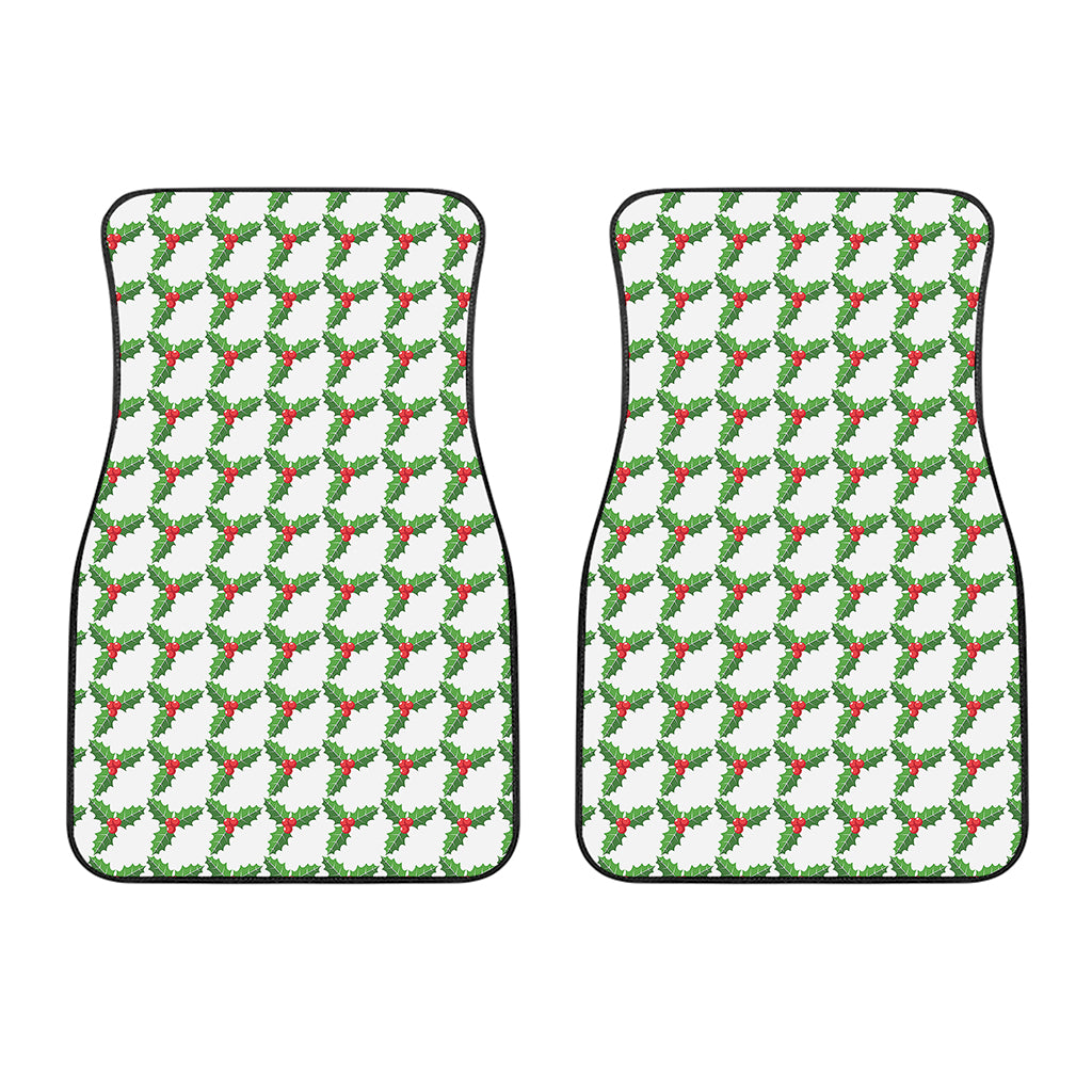 Christmas Holly Berry Pattern Print Front Car Floor Mats