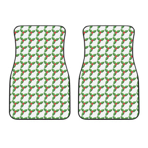 Christmas Holly Berry Pattern Print Front Car Floor Mats