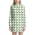Christmas Holly Berry Pattern Print Pullover Hoodie Dress
