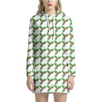 Christmas Holly Berry Pattern Print Hoodie Dress