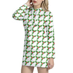 Christmas Holly Berry Pattern Print Hoodie Dress