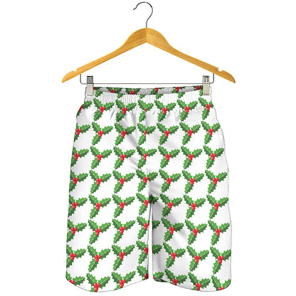 Christmas Holly Berry Pattern Print Men's Shorts
