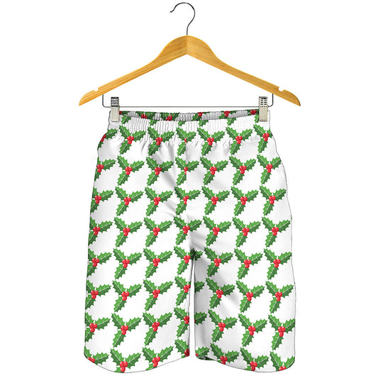 Christmas Holly Berry Pattern Print Men's Shorts