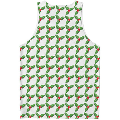 Christmas Holly Berry Pattern Print Men's Tank Top