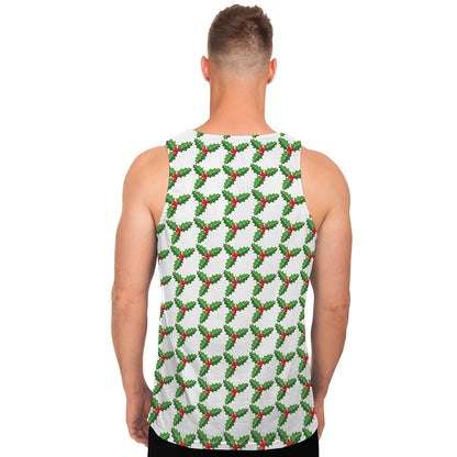 Christmas Holly Berry Pattern Print Men's Tank Top