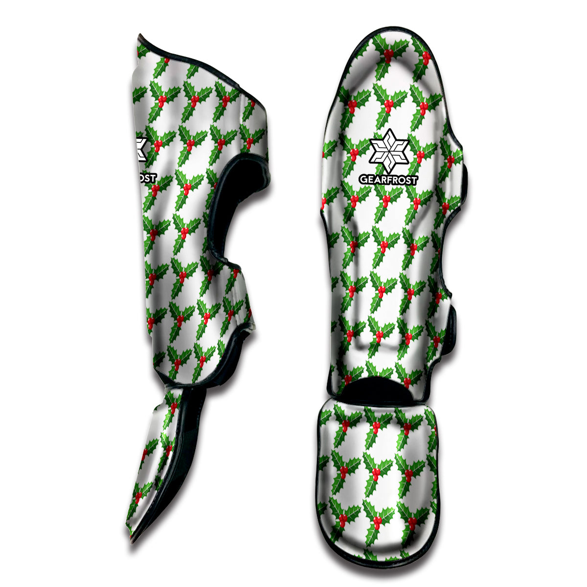 Christmas Holly Berry Pattern Print Muay Thai Shin Guard