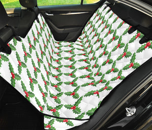 Christmas Holly Berry Pattern Print Pet Car Back Seat Cover