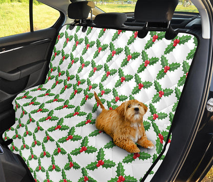 Christmas Holly Berry Pattern Print Pet Car Back Seat Cover