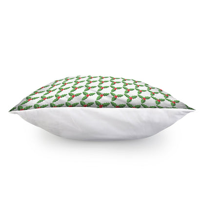 Christmas Holly Berry Pattern Print Pillow Cover
