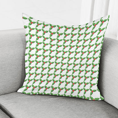 Christmas Holly Berry Pattern Print Pillow Cover