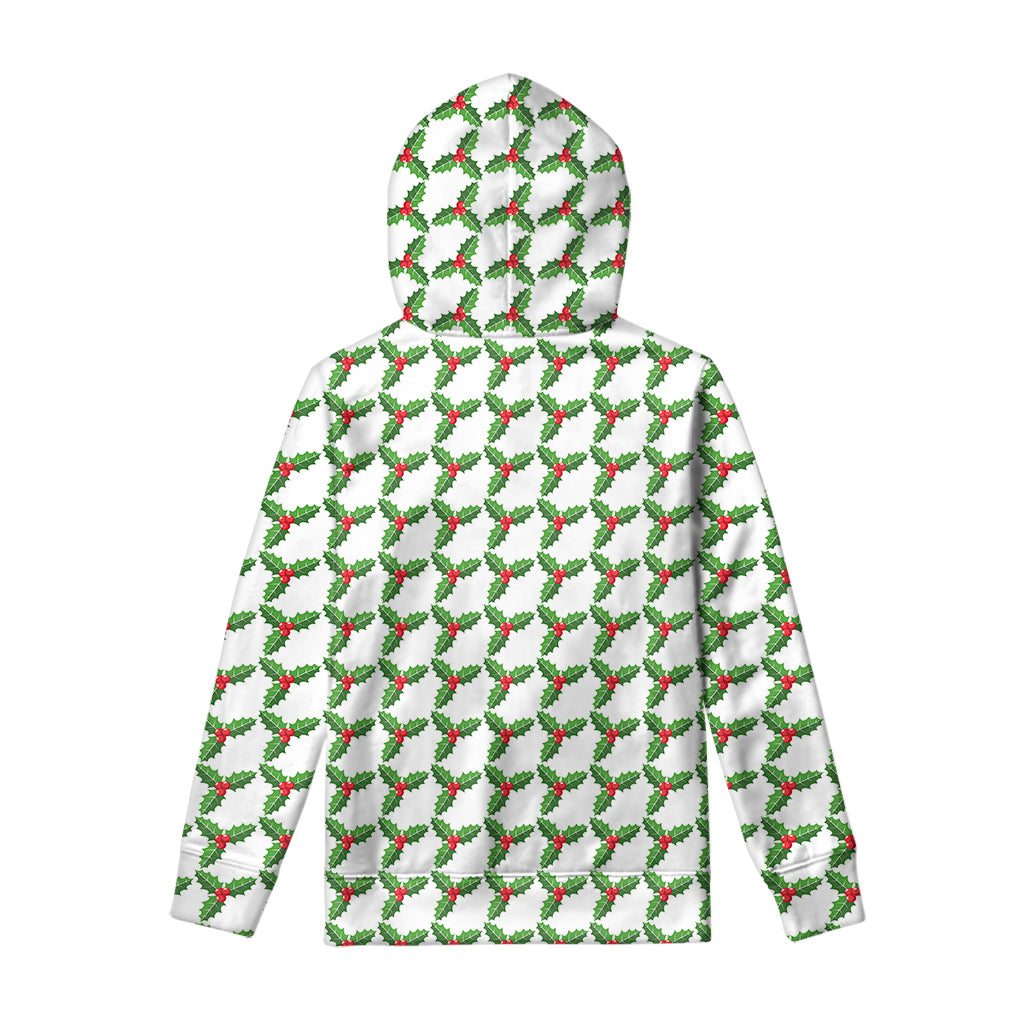 Christmas Holly Berry Pattern Print Pullover Hoodie