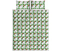 Christmas Holly Berry Pattern Print Quilt Bed Set