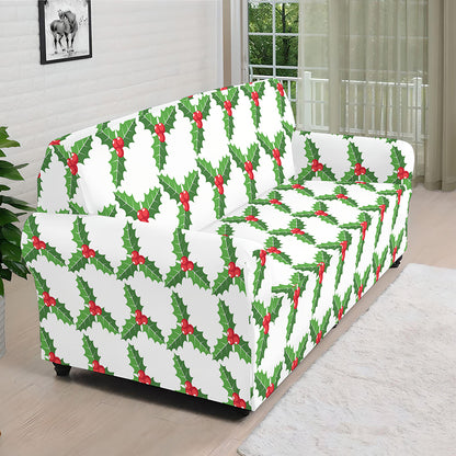 Christmas Holly Berry Pattern Print Sofa Cover