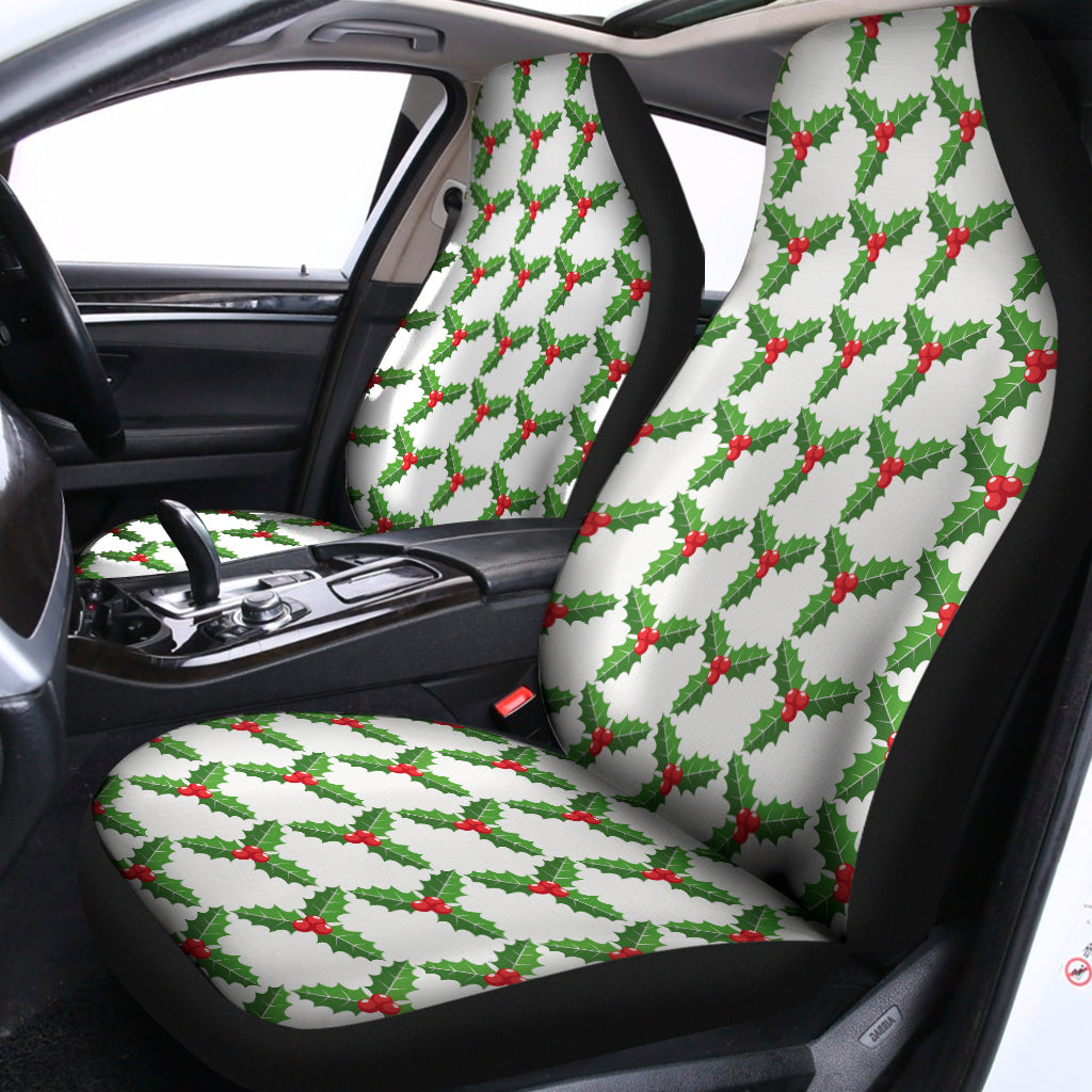 Christmas Holly Berry Pattern Print Universal Fit Car Seat Covers