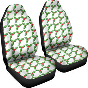 Christmas Holly Berry Pattern Print Universal Fit Car Seat Covers