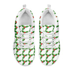 Christmas Holly Berry Pattern Print White Sneakers
