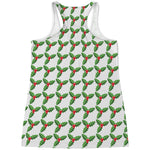 Christmas Holly Berry Pattern Print Women's Racerback Tank Top