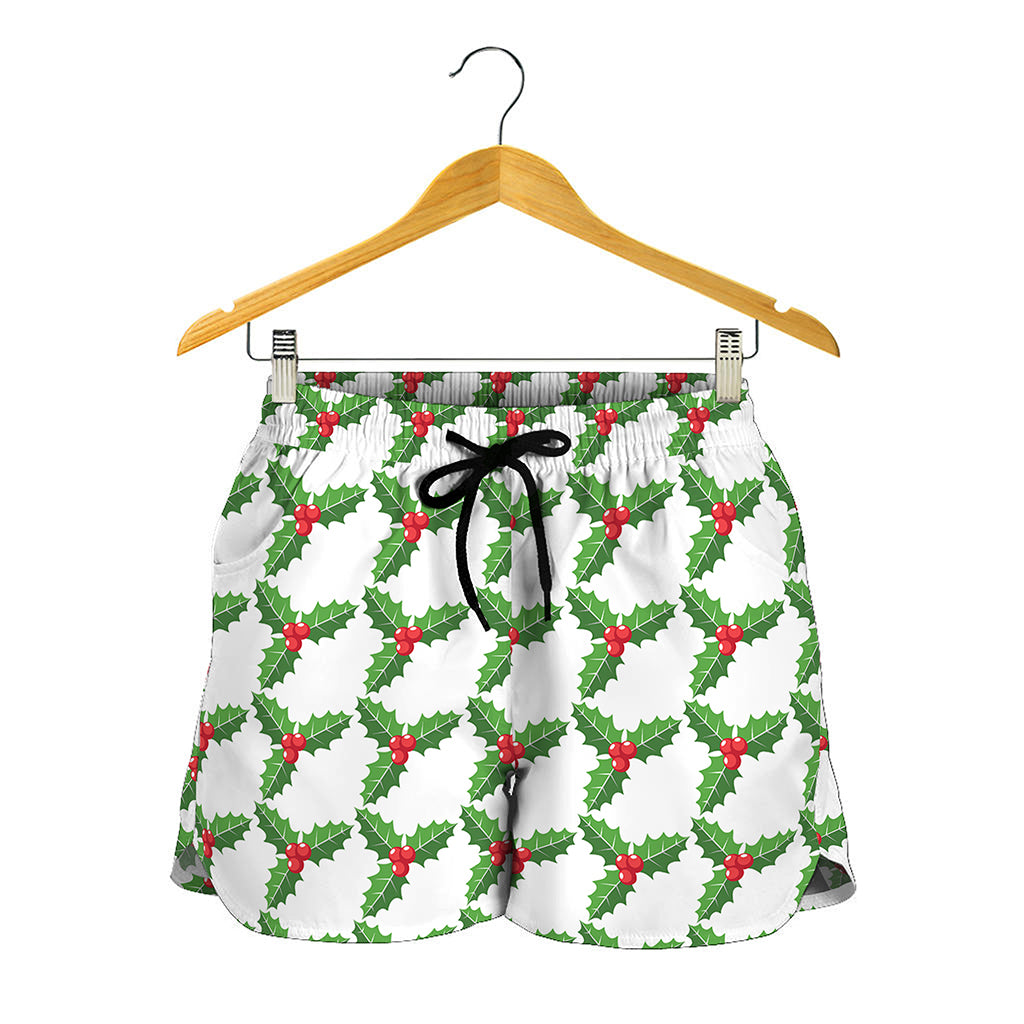 Christmas Holly Berry Pattern Print Women's Shorts