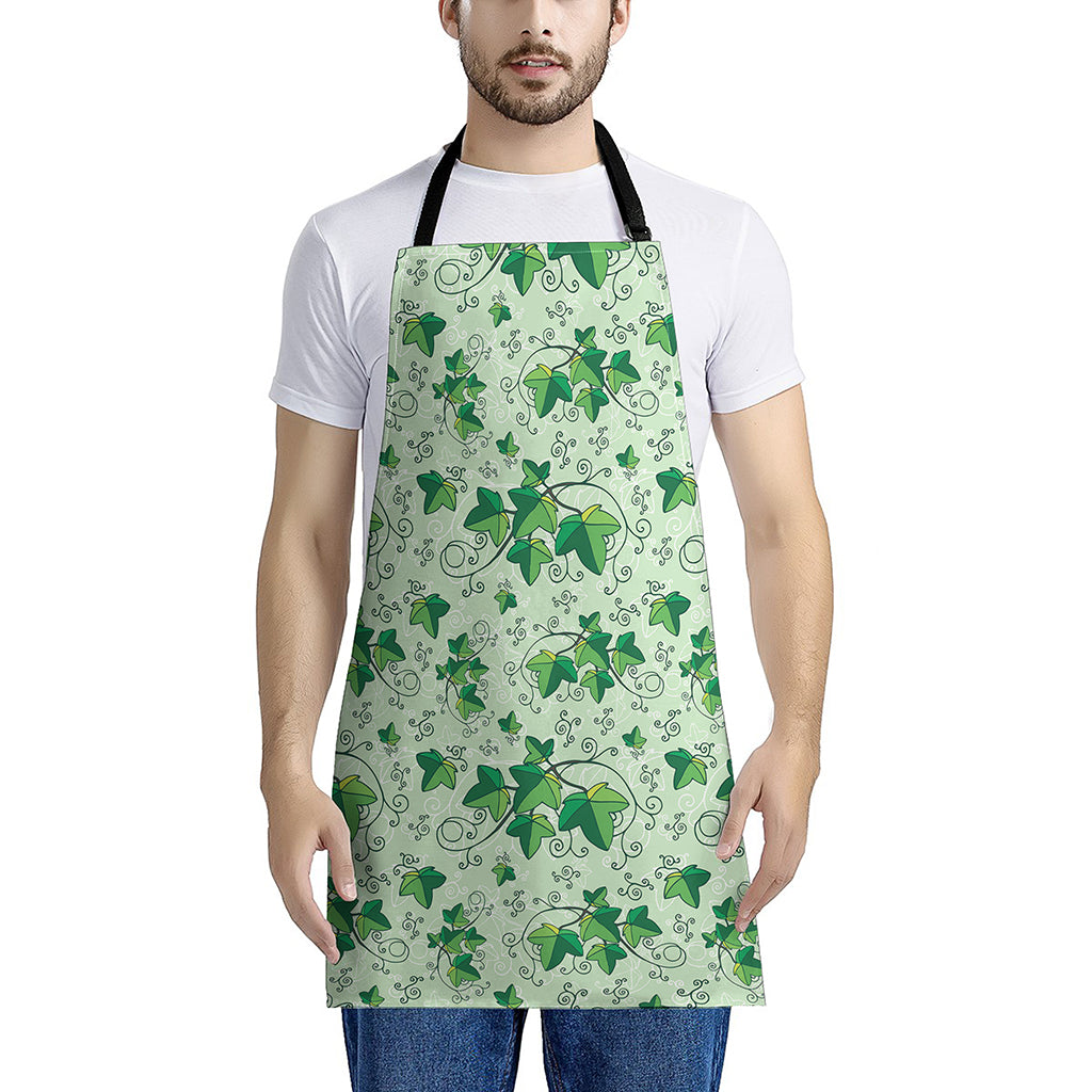 Christmas Ivy Leaf Pattern Print Apron