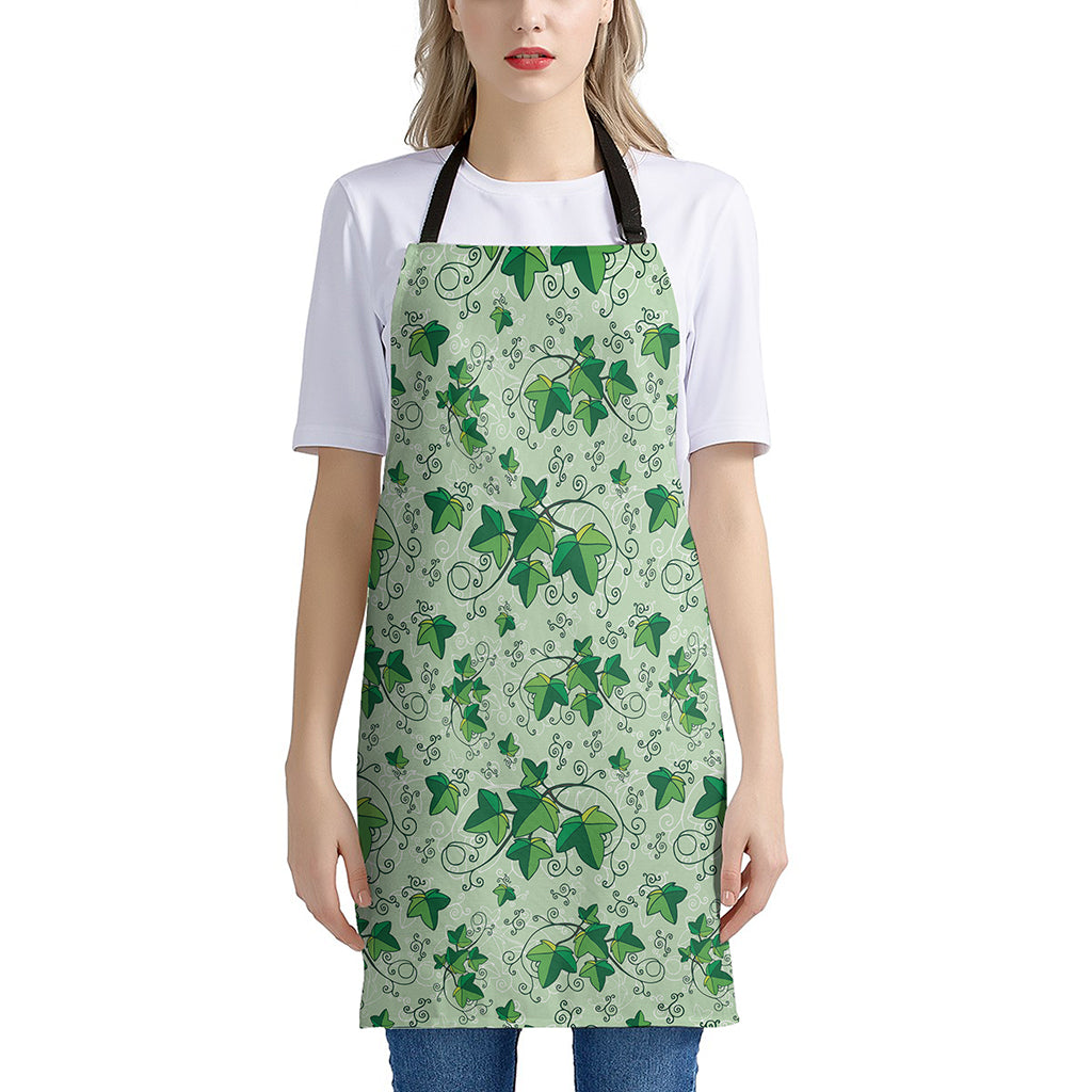 Christmas Ivy Leaf Pattern Print Apron