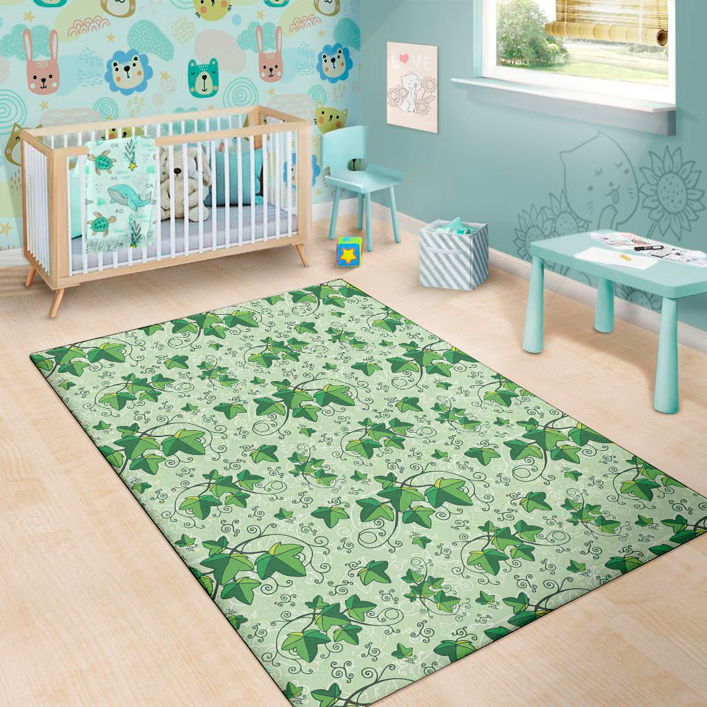 Christmas Ivy Leaf Pattern Print Area Rug