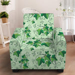 Christmas Ivy Leaf Pattern Print Armchair Slipcover