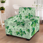 Christmas Ivy Leaf Pattern Print Armchair Slipcover