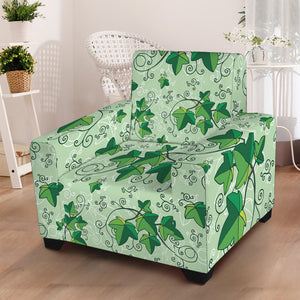 Christmas Ivy Leaf Pattern Print Armchair Slipcover