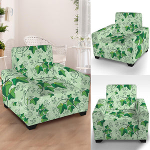 Christmas Ivy Leaf Pattern Print Armchair Slipcover