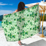 Christmas Ivy Leaf Pattern Print Beach Sarong Wrap