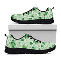 Christmas Ivy Leaf Pattern Print Black Running Shoes