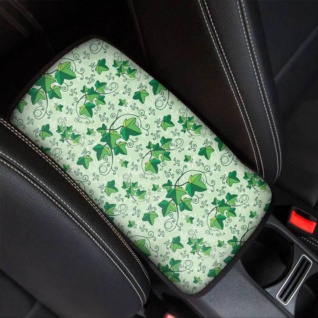 Christmas Ivy Leaf Pattern Print Car Center Console Cover
