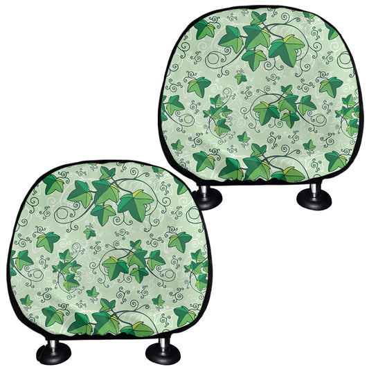 Christmas Ivy Leaf Pattern Print Car Headrest Covers
