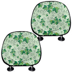 Christmas Ivy Leaf Pattern Print Car Headrest Covers