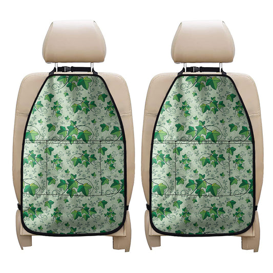 Christmas Ivy Leaf Pattern Print Car Seat Organizers