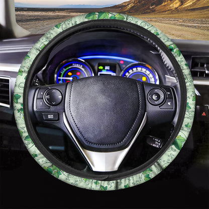 Christmas Ivy Leaf Pattern Print Car Steering Wheel Cover