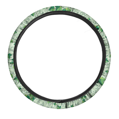 Christmas Ivy Leaf Pattern Print Car Steering Wheel Cover