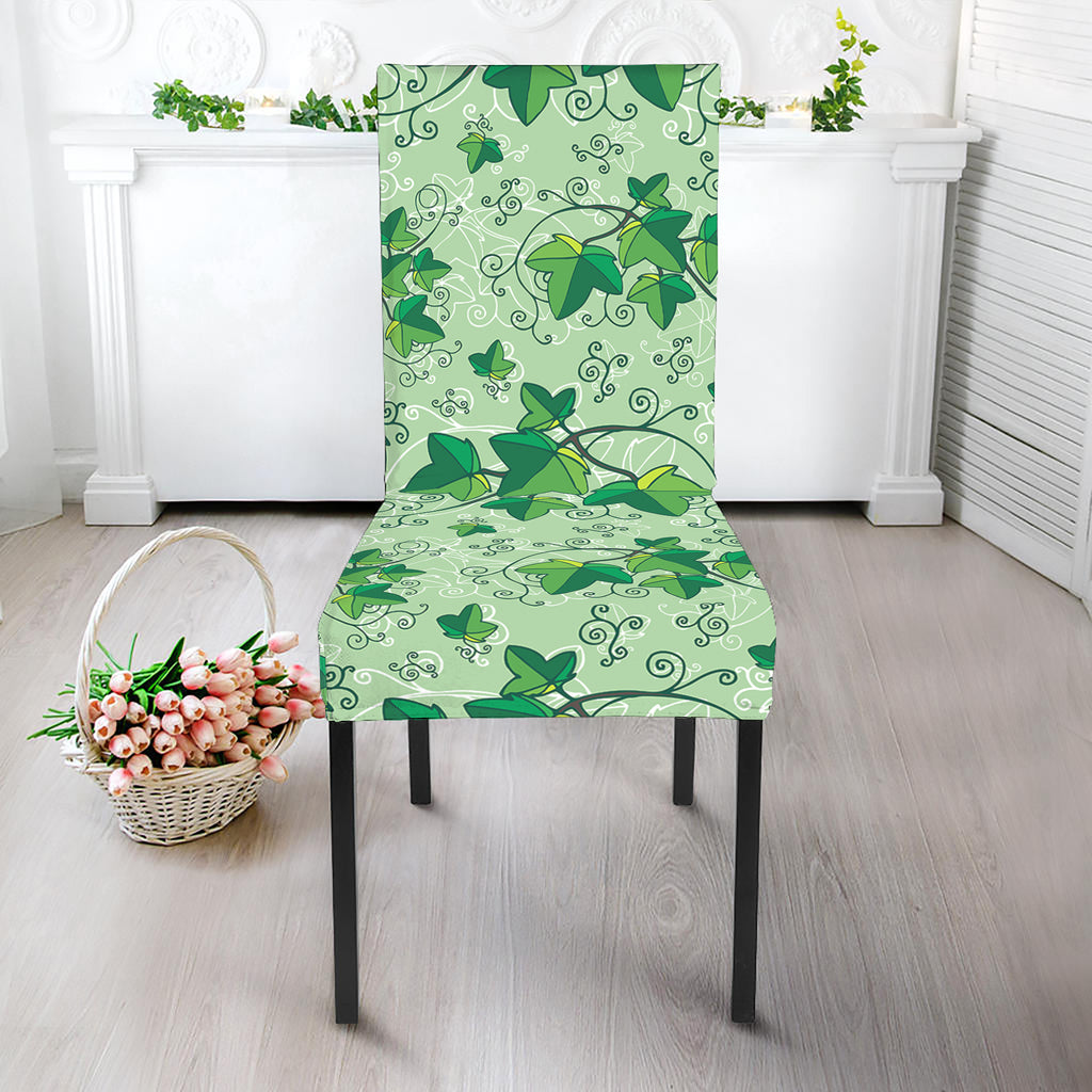 Christmas Ivy Leaf Pattern Print Dining Chair Slipcover