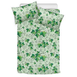 Christmas Ivy Leaf Pattern Print Duvet Cover Bedding Set